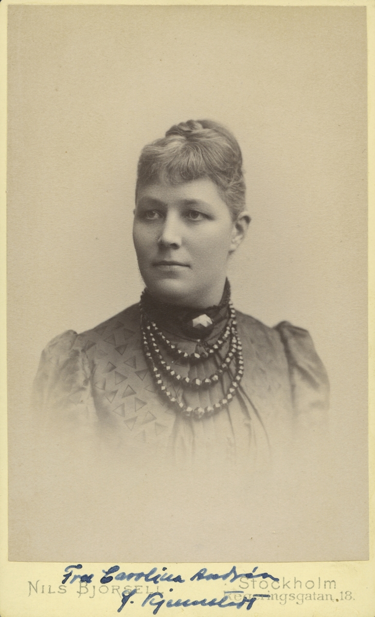 Fru Carolina Andréen född Kjellerstedt.