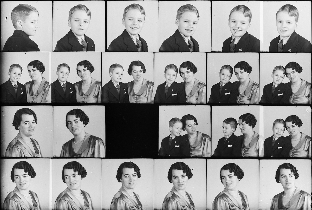Ateljéporträtt - pojke och kvinna, Östhammar, Uppland