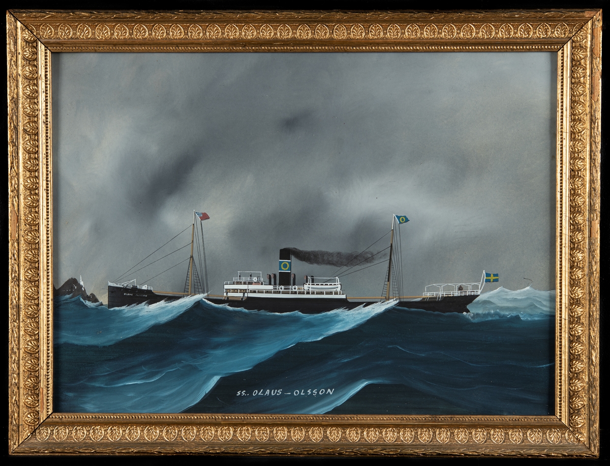 Fartygsporträtt föreställande OLAUS OLSSON avbildat från babord sida.