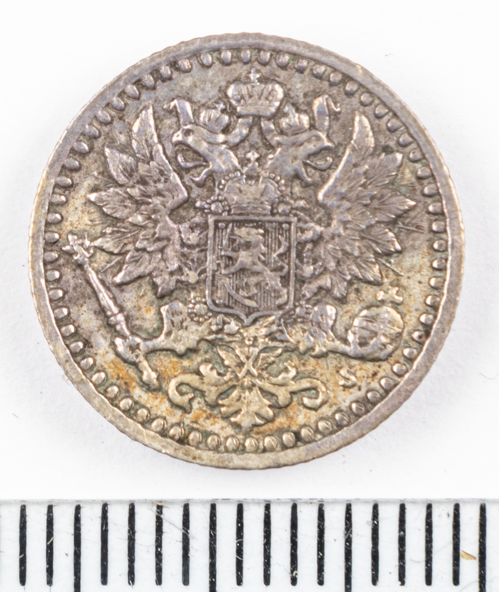 Mynt Finland 1869 25 Penniä.