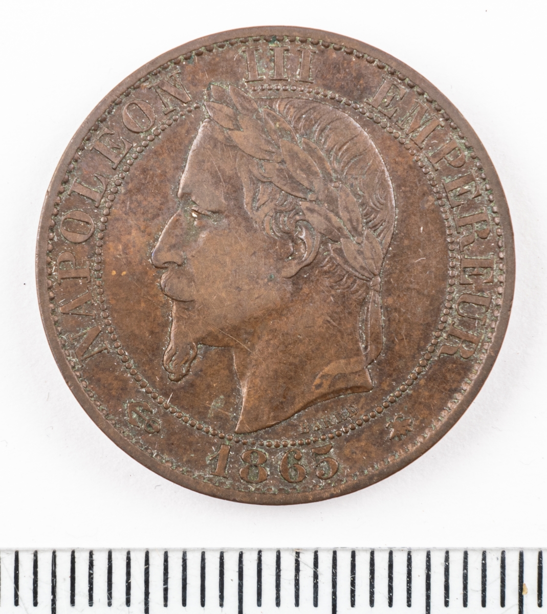 Mynt Frankrike 1865 5 Centimes.