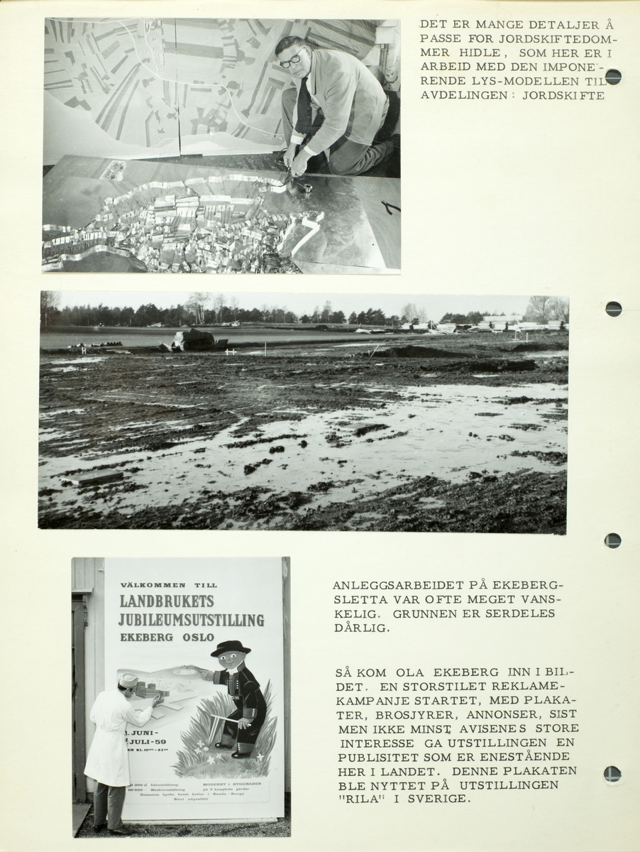 Planlegging og rigging av landbrukets jubileumsutstilling i 1959