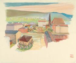 Utkast til utforming av torvet i Molde [Eksteriørperspektiv]