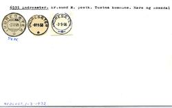 Stempelkatalog. 6591 Indresæter. Kristiansund N. postkontor.