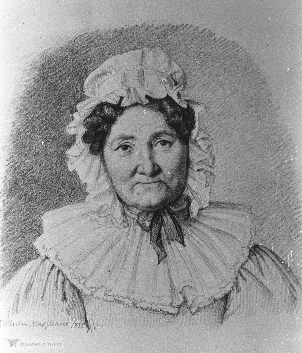 Mor til salmedikter M.B.Landstad. .Blyantegning av Wilhelm Marstrand 1835.