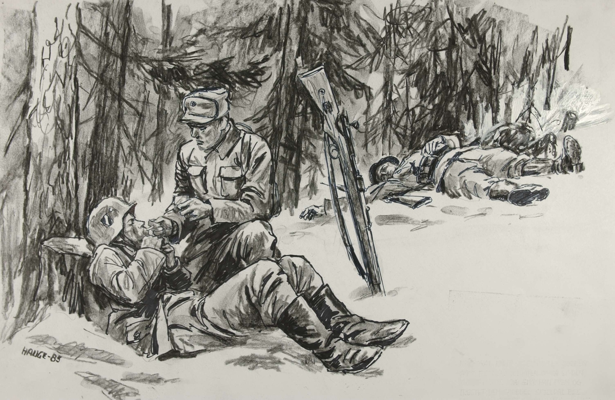 Korporal Knut Skjeldal fra Bulken skjøt tre tyskere og såret den fjerde hardt. Da krøp han frem og trøstet den sårede. Skjeldal falt senere i Gråbeinhølet. Kampene i Norge 1940, bind 1, side 148.