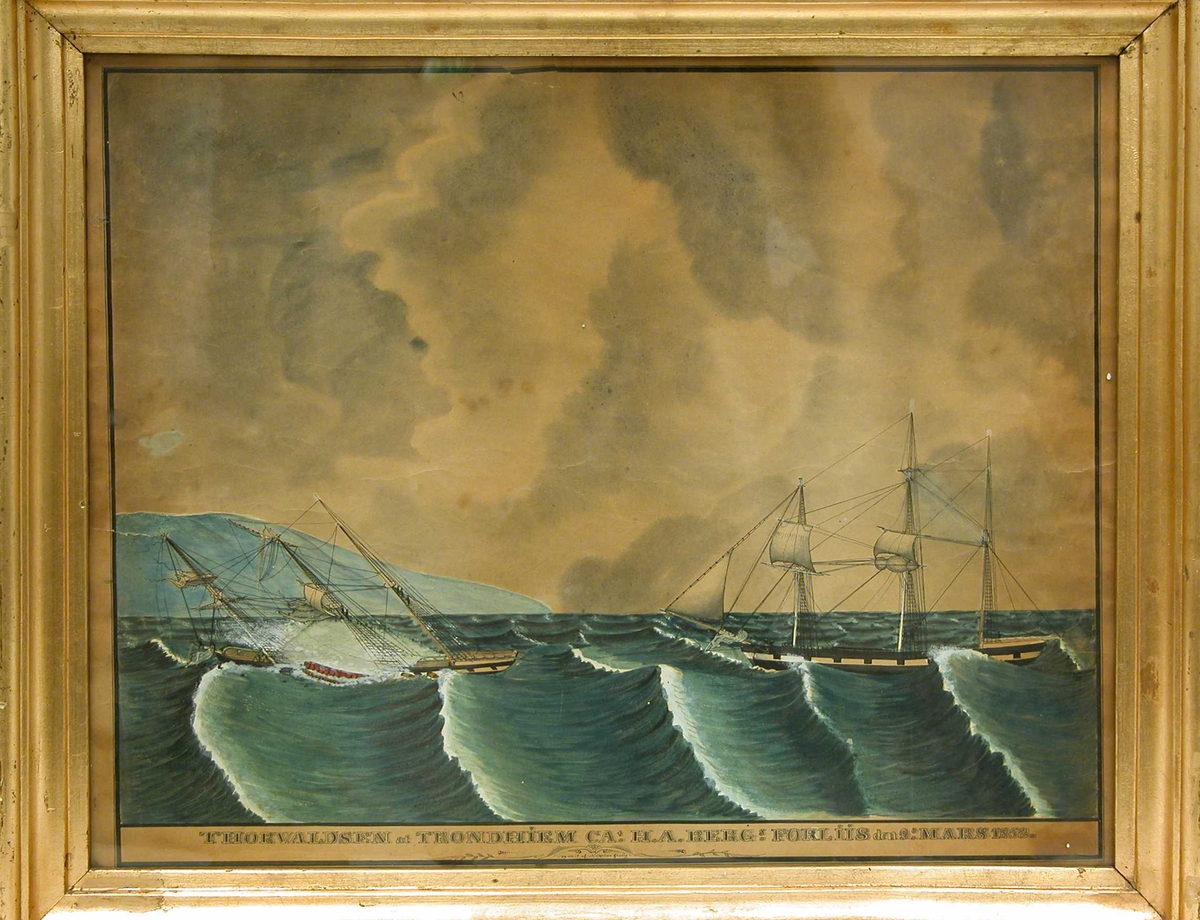 Barken "Thorvaldsen" forliser 9/3-1858 ved Strathy Point på nordøst kysten av Skottland.