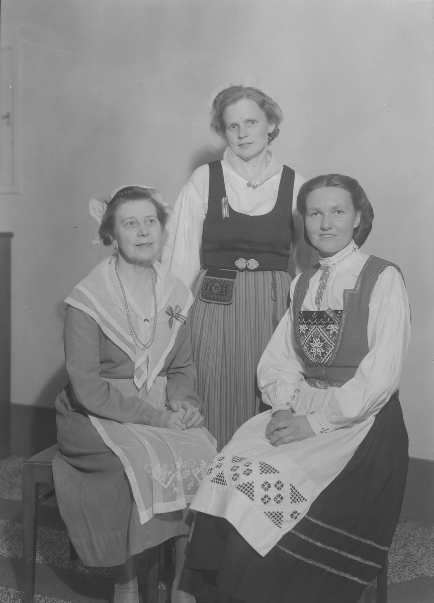Bunadskledde kvinner på Bondeheimen under Husmormøtet
