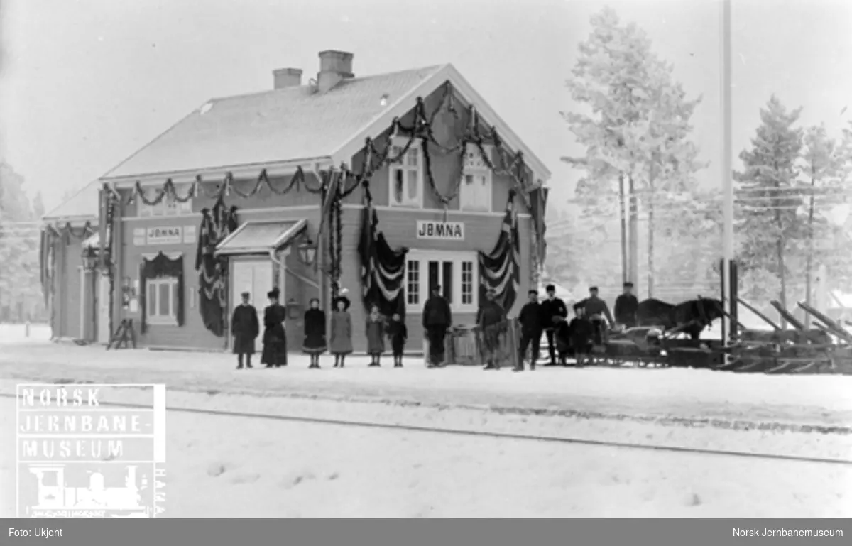 Jømna stasjonsbygning ved banens åpning 3. desember 1910