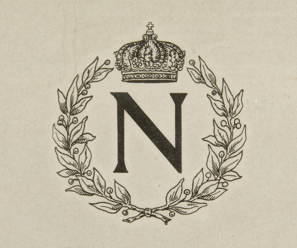 Napoleon i uniform med ordener, halvfigur, venstrevendt.