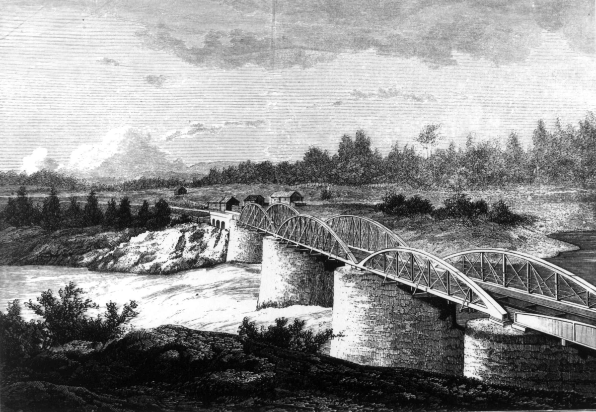 Jernbanebro over Døvikfossen, Åmot, Buskerud.