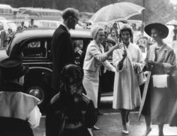 Dronning Fabiola besøker Norsk Folkemuseum i juni 1965.Dronn