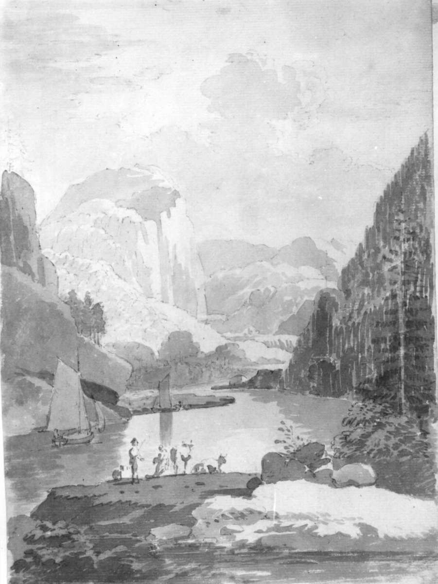 Langangen ?
Fra skissealbum av John W. Edy, "Drawings Norway 1800".