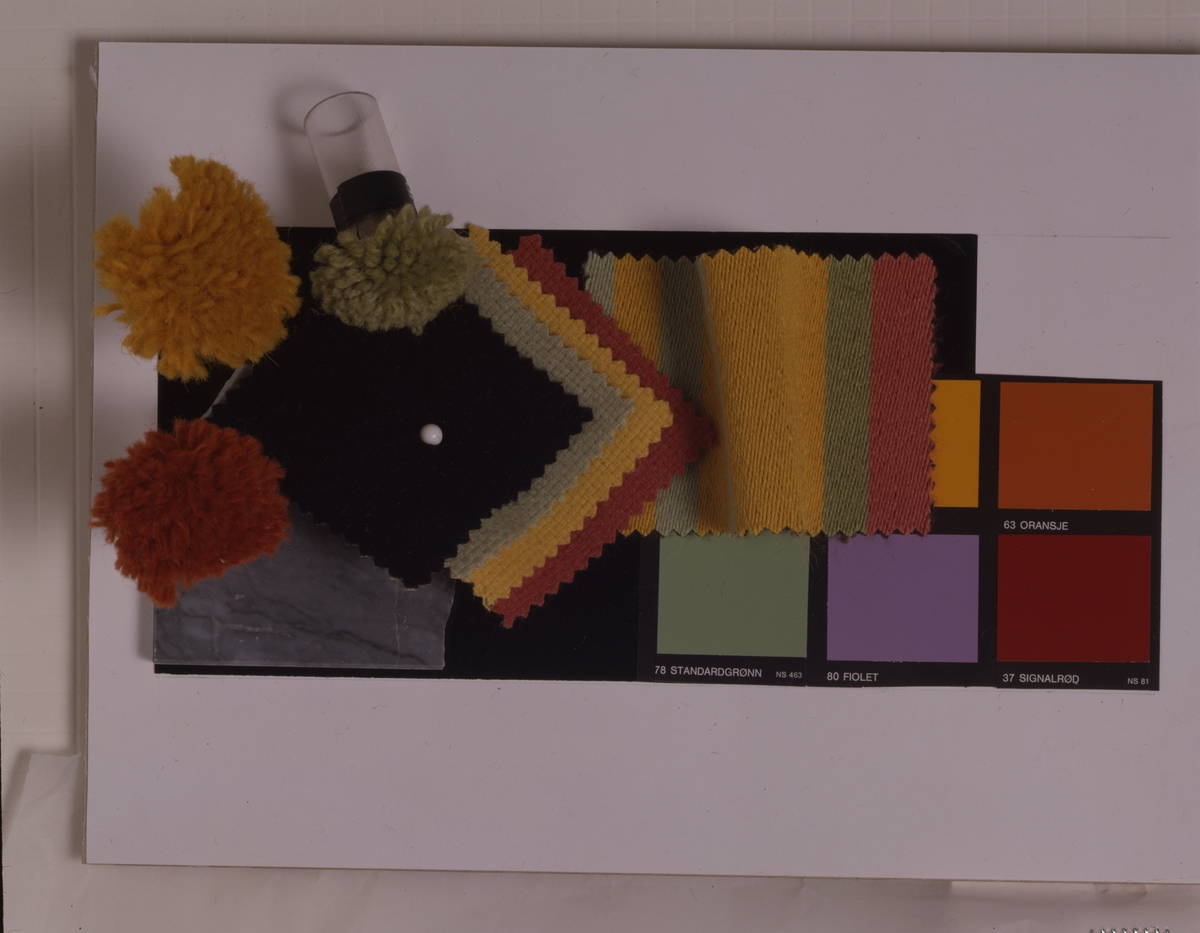 Ombygging , fargeprøver til vurdering. Illustrasjonsbilde fra Nye Bonytt 1989.