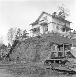 Drammensveien, mai 1958. Veiarbeid.