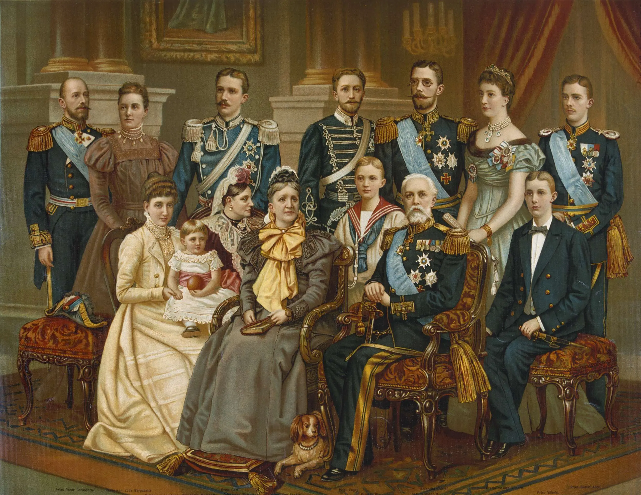Oscar II Och Hans Familj Ca 1900 St ende Fr n V nster Prins Oscar oscar-ii-och-hans-familj-ca-1900-st-ende-fr-n-v-nster-prins-oscar