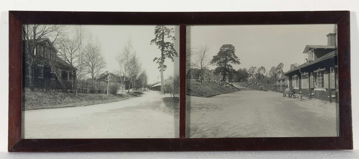 Två fotografier, med stor sannolikhet motiv från Upplands Regemente, I 8, Uppsala.