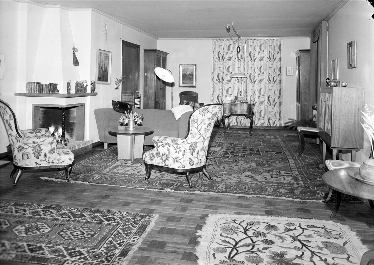 Bostadsinteriör, Övre Slottsgatan 4, kvarteret Slottet, Uppsala 1943