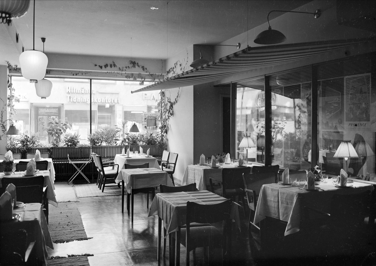 Restaurang Glunten, Drottninggatan 5, Uppsala, interiör 1948