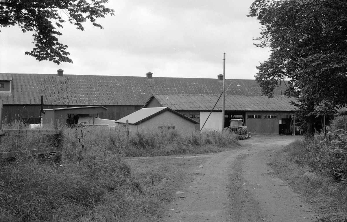 Vy över Ekeby gård, Ekeby, Knutby socken, Uppland 1987