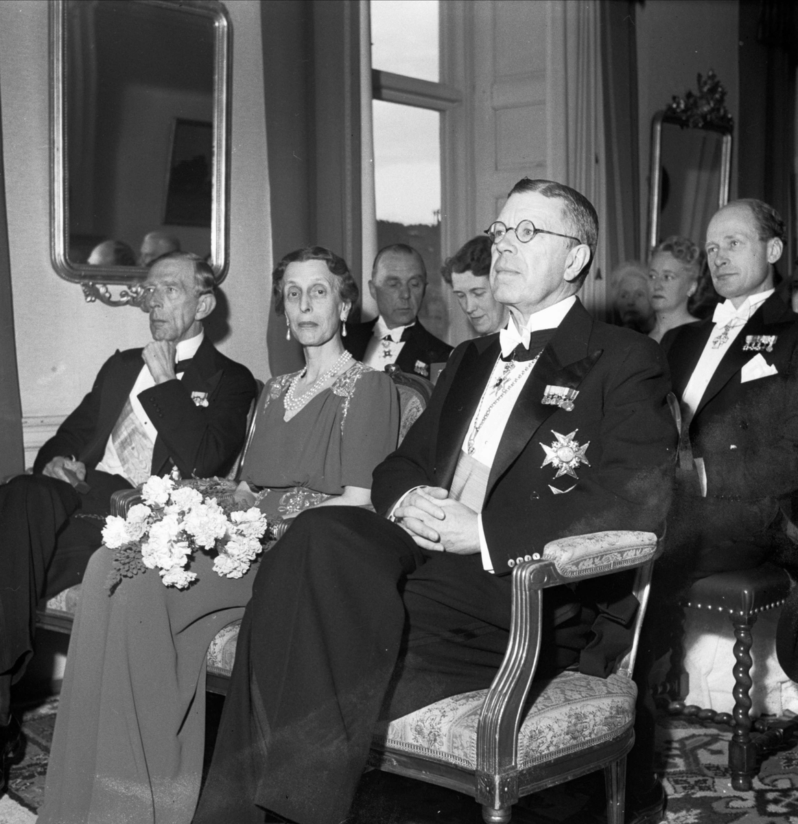Karl Johansförbundets möte, Uppsala 1948. Kronprinsparet Gustav Adolf och Louise