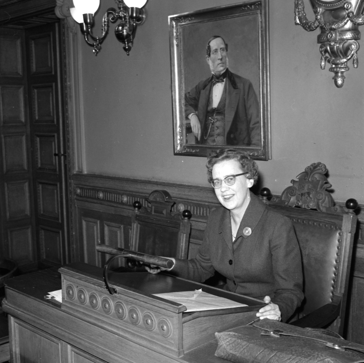 Blenda Ljungberg - "Sveriges första kvinnliga stadsfullmäktigeordförande", Uppsala januari 1959