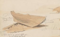 Båt på land [Tegning]