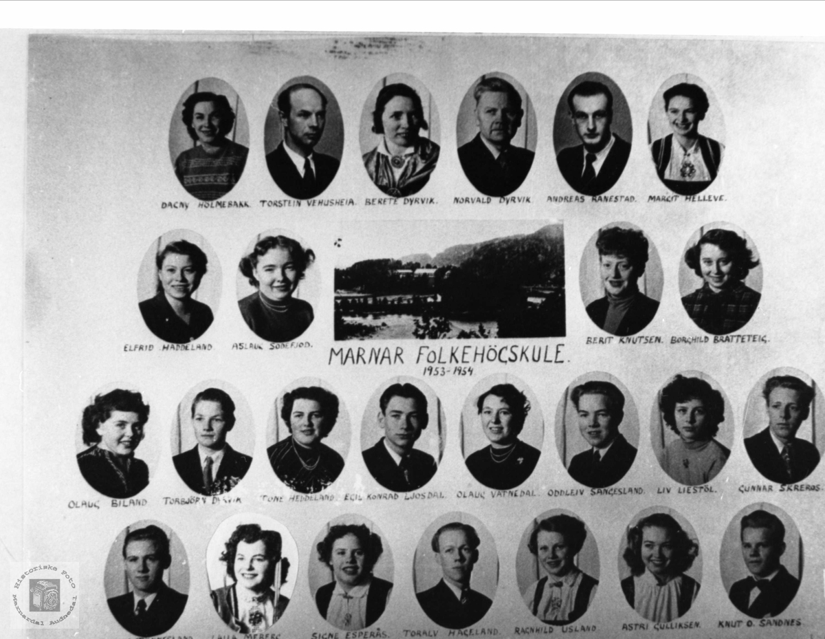 Marnar Folkehøgskole 1953-1954. Øyslebø