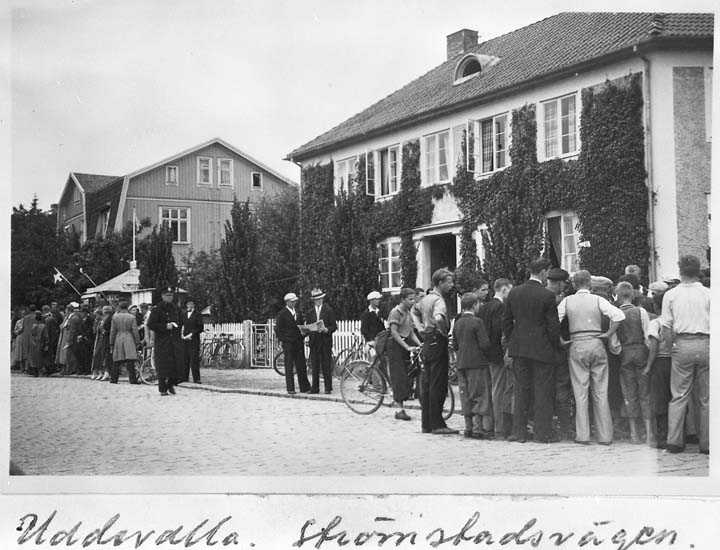 "Uddevalla. Strömstadsvägen. Rabbalshedeloppet på cykel juli 1936"