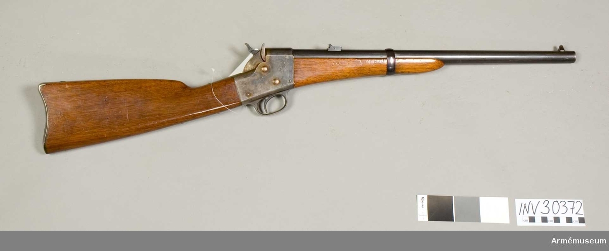 Grupp E II. 

Med bakladdning. Remingtons system. Patent 1864 16/11. Loppets relativa längd: 40 kaliber. Kulvikt: 22,68 gr. Tillv.nr saknas. Märkt "US".