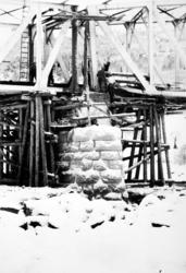 Bru over Lågen ved Eide - provisorisk utbedring av krigsskad