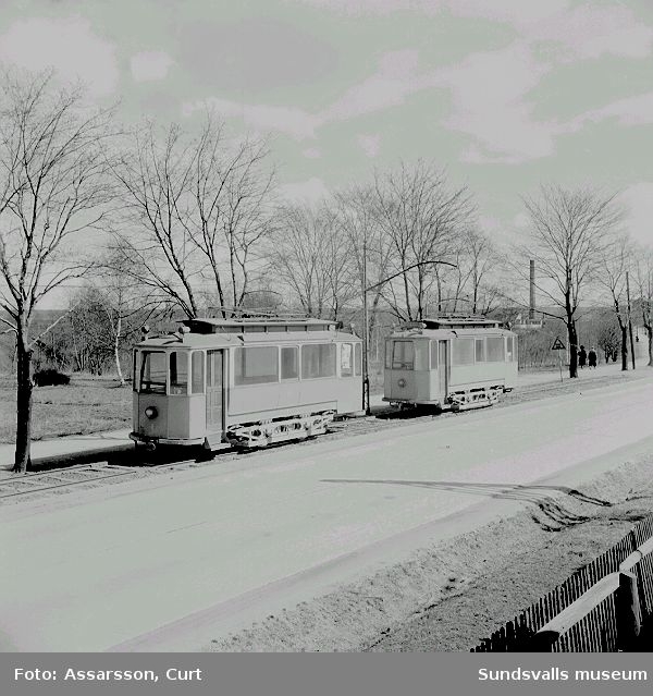 Spårvagnar från 1911, nu utrangerade sedan linjen nedlagts.