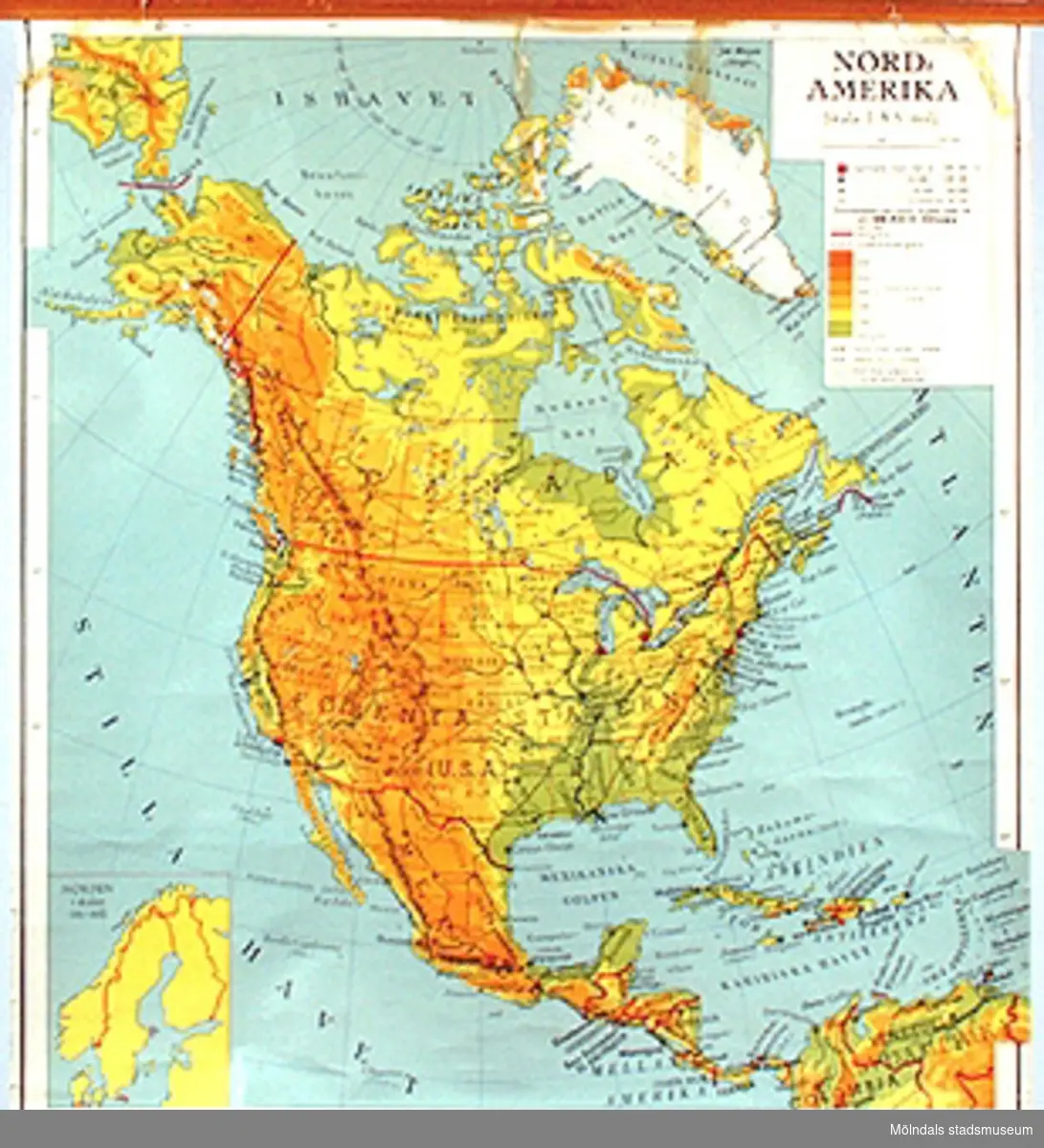 Skolkarta över Nordamerika, märkt nr 23.