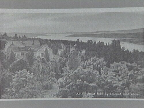 Alnö. Utsikt från kyrktornet  Vykort daterat 5/8 1948