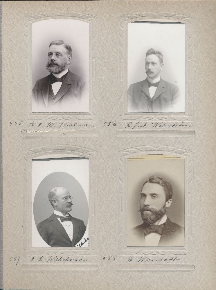 Porträtt av Henrik Fredrik Wilhelm Westman, intendent vid Postverkets frimärkesförråd 1884.