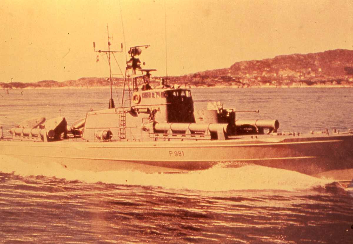 Norsk fartøy av Snøgg - klassen med nr. P 981 og som heter Rapp.