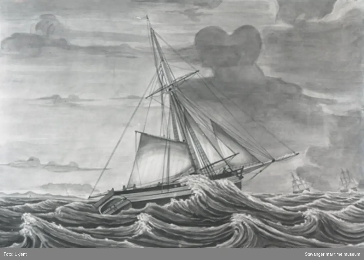 Avfotografert skipsportrett av jakt "Selen" af Bergen.