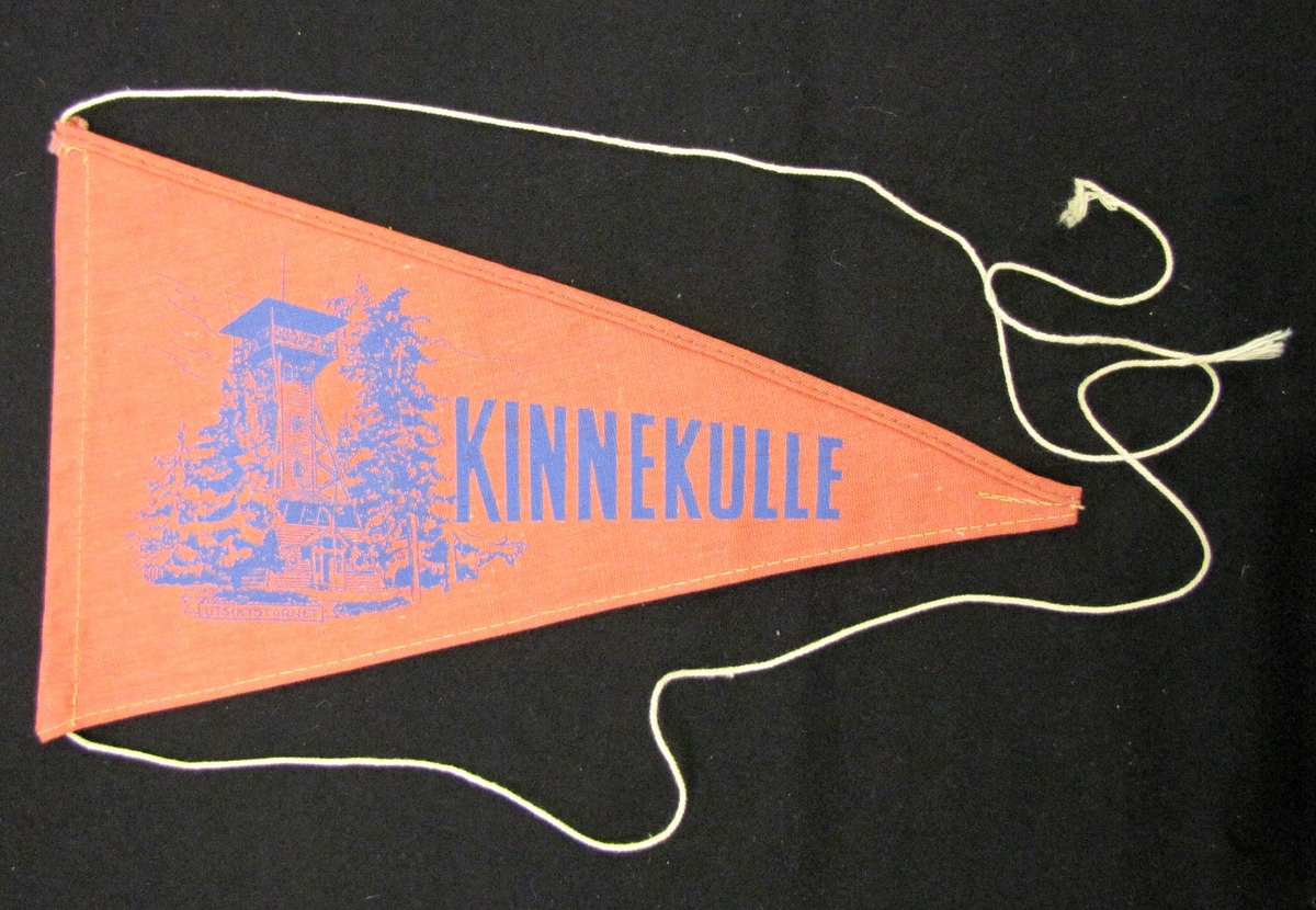 Cykelvimpel från Kinnekulle. Motivet är tryckt  med motiv av utsiktstornet på berget.

Vimpeln ingår i en samling av 103 stycken.