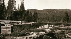 Konstruksjon av tømmer 
Grastjønndammen i Kålidalen, Gransh