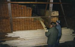 Trelastbeholdningen ved Spillumbruket 22.-23. november 1986.