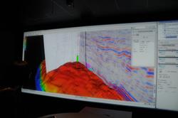 3D modell over Valhallfeltet, med seismiske data.