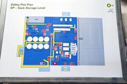Safety Plot Plan over sekkelageret på Valhall DP.