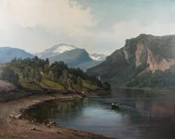 Fjordlandskap [Olje på lerret]