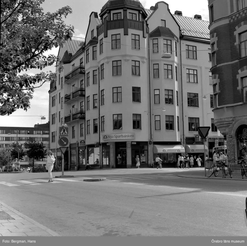 Hörnet Järnvägsgatan-Storgatan, 1989-06.