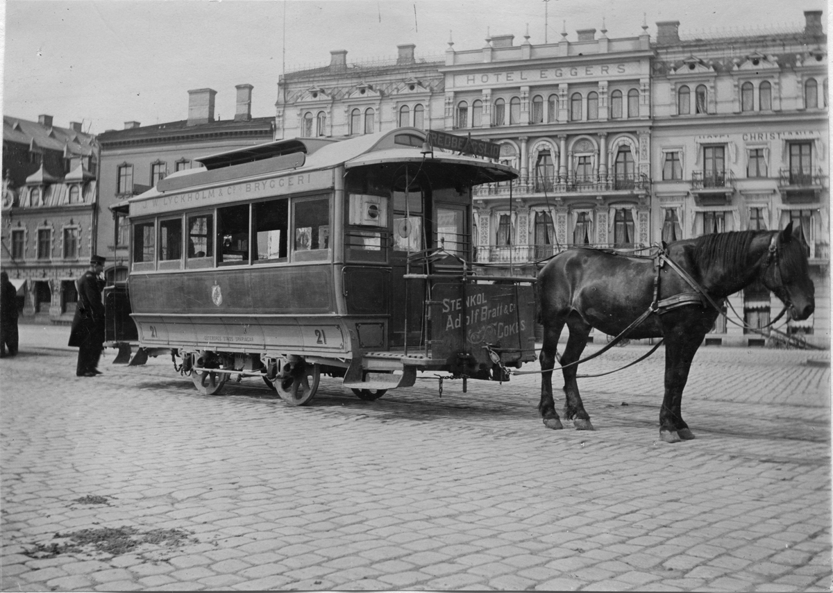 Hästspårvagn i Göteborg 1901.