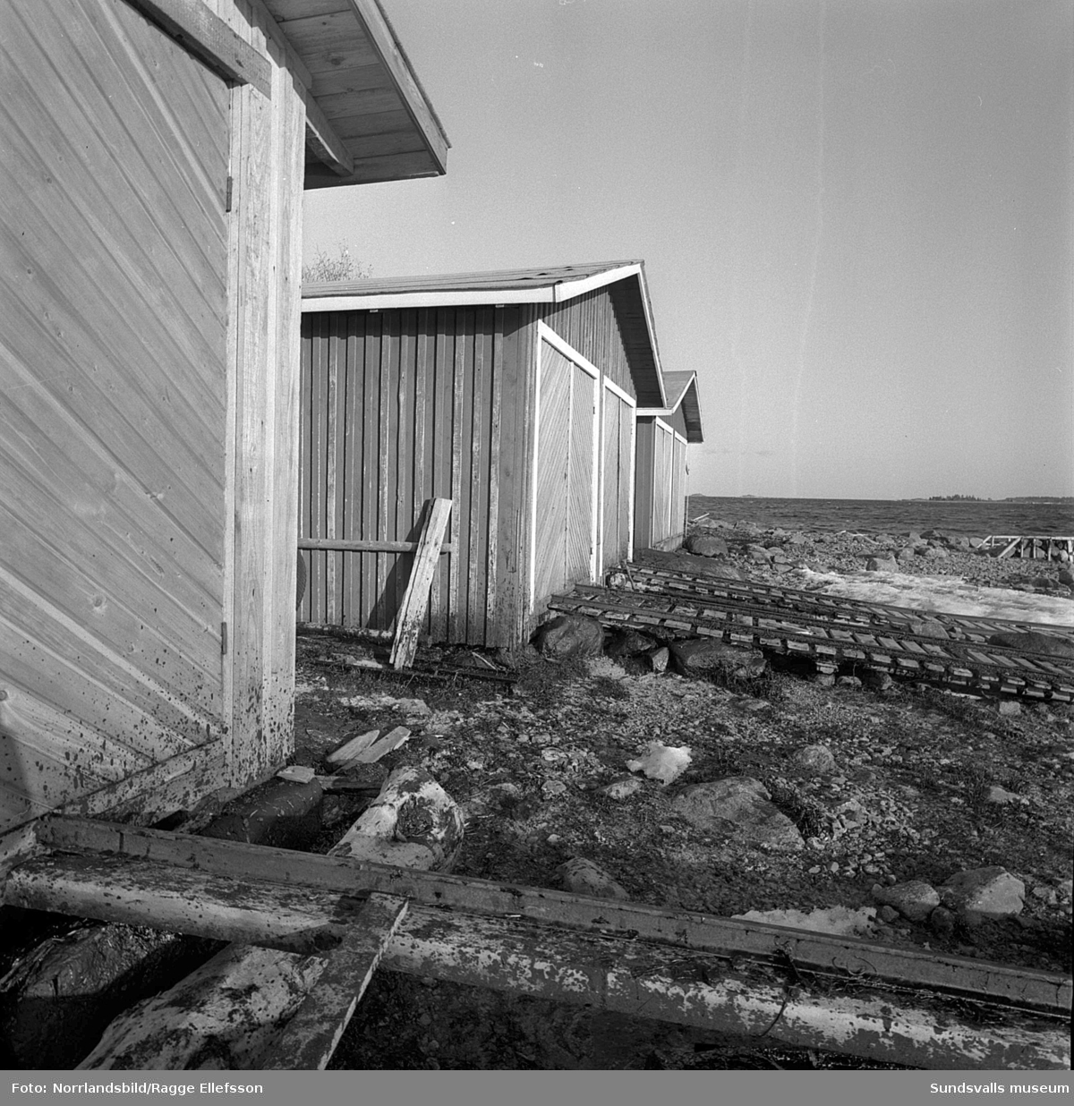 Oljeskadad kust vid Havstoviken och Spikarna på Alnö efter den norska oljetankern Gogstad som strandade och bröts sönder vid Bremö kalv den 1 december 1964.