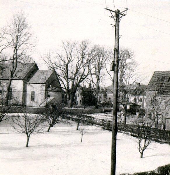 Falköpings tidning före tillbyggnaden 1957. Foto från 2:a vån. hos Gotthard Nilsson, Nygatan 25.