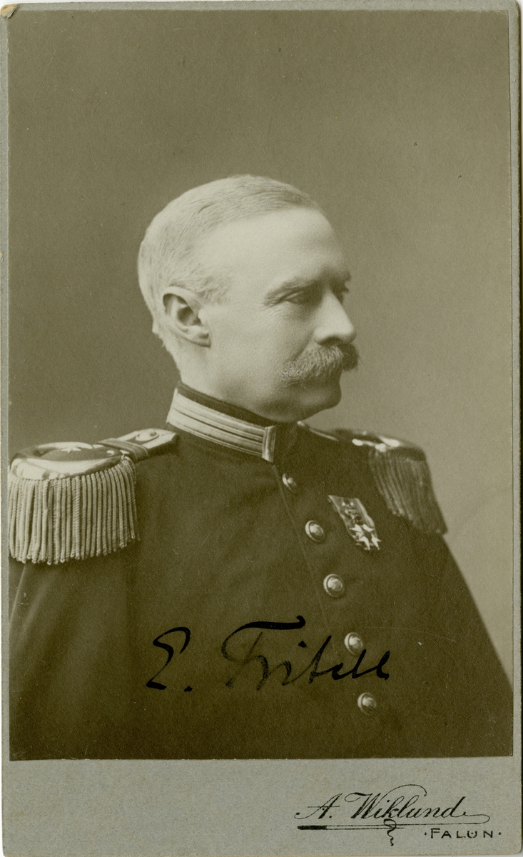 Porträtt av Ernst Frisell, överstelöjtnant vid Dalregementet I 13.