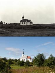 Refotografering. Vegetasjonen har vokst til rundt Skålvær ki