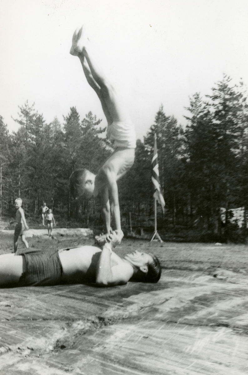Gymnastics during summer camp at Kongsberg